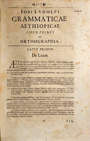 Iobi Ludolfi Grammatica Aethiopica : Accedit Prosodia, Cum Appendicibus, Praxi Grammatica, Et De Scribendis Epistolis Aethiopicis