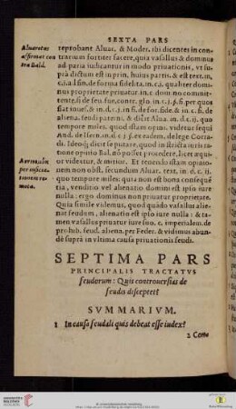 Septima pars principalis tractatvs feudorum: Quis controuersias de feudis disceptet?