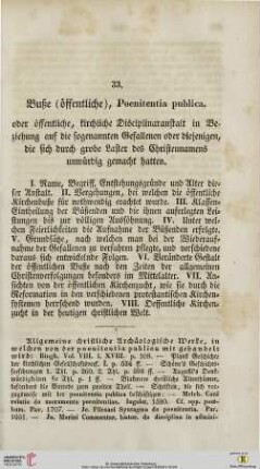 33. Buße (öffentliche), Poenitentia publica