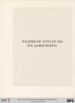 Italienische Schulen des XVII. Jahrhunderts