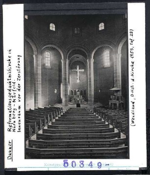 Nürnberg-Maxfeld: Reformationsgedächtniskirche, Innenraum vor der Zerstörung