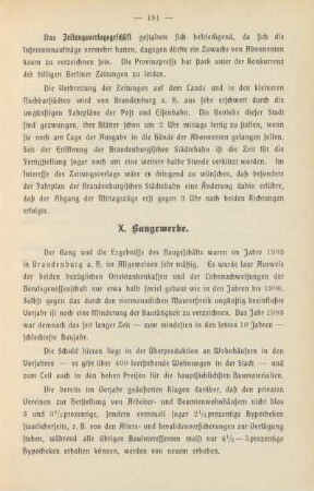 X. Baugewerbe.
