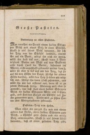 Große Pasteten.
