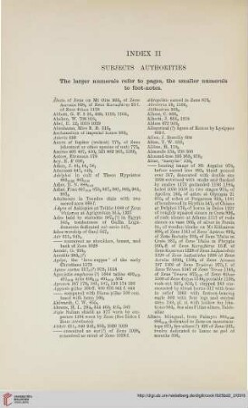 Index II: Subjects – Authorities