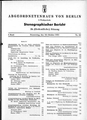 Nr. 26, 18. Oktober 1951