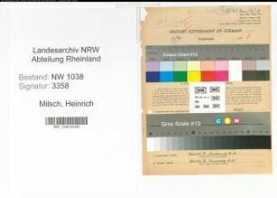 Entnazifizierung Heinrich Milsch , geb. 24.09.1913 (Beamter)