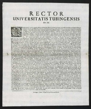 Rector Universitatis Tubingensis Civ. Sal.