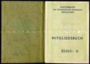 Mitgliedsausweis des Kulturbundes der DDR