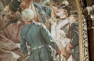 Friedrich der Große begrüßt Ziethen nach der Schlacht von Torgau 1760