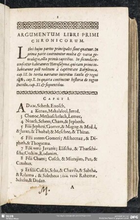 Argumentum Libri Primi Chronicorum