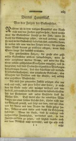 Viertes Hauptstück. Von den Folgen der Gallensteine
