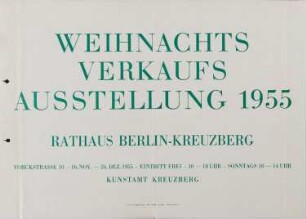 Ausstellungsplakat der Weihnachtsverkaufsausstellung vom Amt für Kunst Kreuzberg, 1955