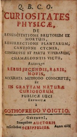 Curiositates physicae