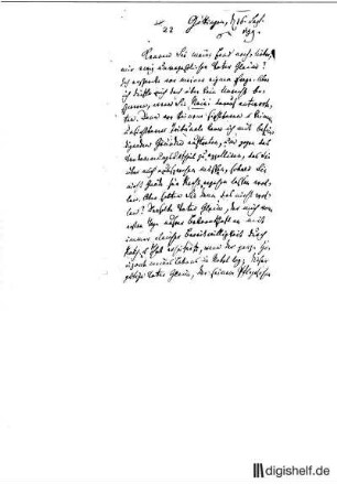 22: Brief von Friedrich Bouterwek an Johann Wilhelm Ludwig Gleim