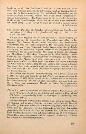 245-247 [Rezension] Bruck, Eberhard Friedrich, Kirchenväter und soziales Erbrecht