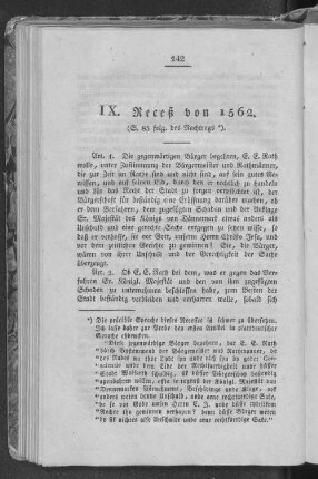 IX. Receß von 1562. (S. 85 folg. des Nachtrags).