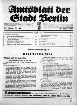 1936,17: Nr. 17, 26. April 1936