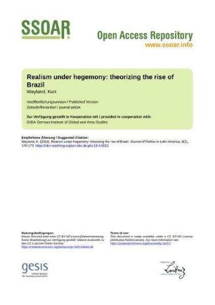 Realism under hegemony: theorizing the rise of Brazil