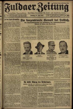Ausgabe vom Freitag, den 13. Juli 1934.