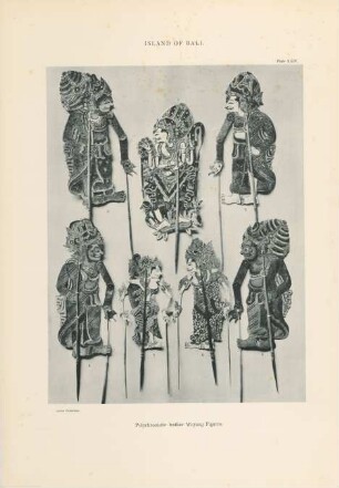 Plate XXIV. Island of Bali. Polychromatic leather Wayang figures