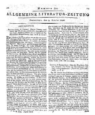 Beyträge zur Geschichte der Philosophie. 2. Aufl. St. 1-2. Hrsg von G. G. Fülleborn. Züllichau, Freystadt: Frommann 1796