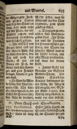 IV. Vom Hauß- und Ehe-Stande. - X. Klag- und Trost-Lieder in Pest-Zeiten.