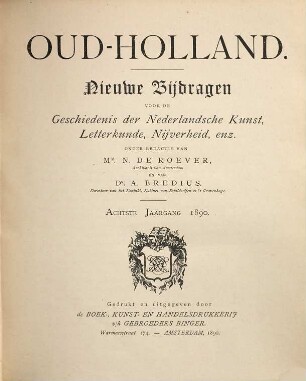 Oud-Holland : tijdschrift voor Nederlandse kunstgeschiedenis. 8. 1890