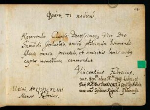 84r-84v, Eutin ; 02.1644 / Vincentius Fabricius