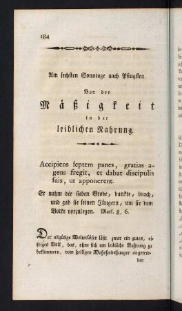 184-206, Am sechsten Sonntage nach Pfingsten.