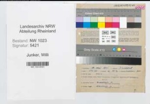Entnazifizierung Willi Junker , geb. 10.05.1901 (Verw.Angest.)