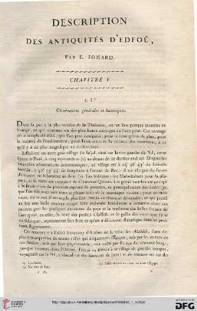 Description des antiquites d’Edfou: Chapitre V