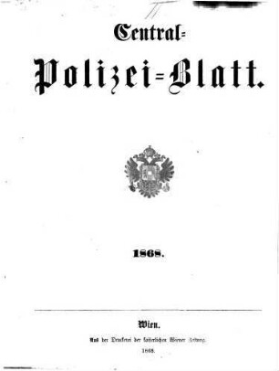 Zentralpolizeiblatt. 1868