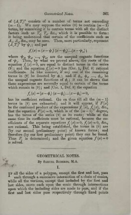 Geometrical notes.