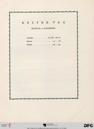 Erster Tag (Nr. 1-145)