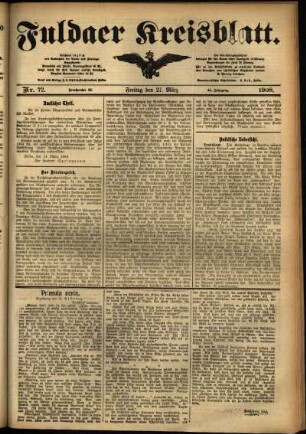 Ausgabe vom Freitag, den 27. März 1908.