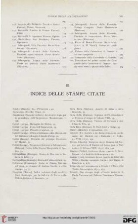 III. Indice delle stampe citate