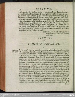 Caput VIII. De Sumtibus Processus