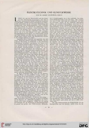 Elektrotechnik und Kunstgewerbe