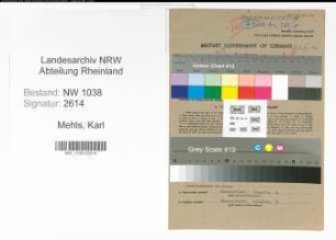 Entnazifizierung Karl Mehls , geb. 20.02.1887 (Schriftleiter)