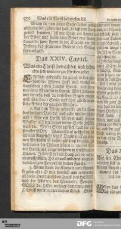Das XXIV. Capitel. Was ein Christ betrachten und bedencken soll/ wann er zur Kirchen gehet.