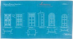 Herz Jesu Kloster, Fünfbrunnen (Cinqfontaines): Türen, Ansichten und Grundrisse 1:20 der Klosterkapelle