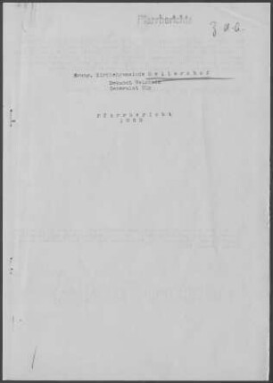 Hellershof: Pfarrbericht 1953