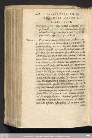 De Locis Proprii. Cap. VIII.
