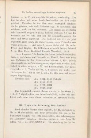 10. Hugo von Trimberg, Der Renner.