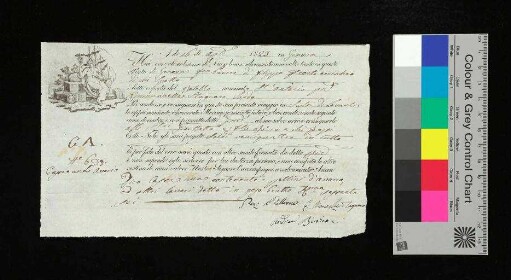 Frachtbrief (italienisch), 1823, Genua
