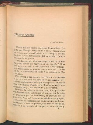 Triunfo amargo : A José R. Gómez.