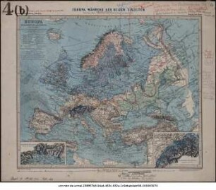 Europa während der beiden Eiszeiten : [gedruckte Karte mit handschriftlichen Eintragungen]