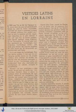 Vestiges Latins en Lorraine.
