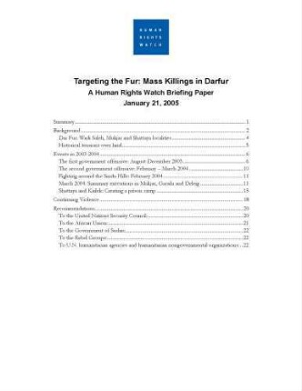 Targeting the fur : mass killings in Darfur