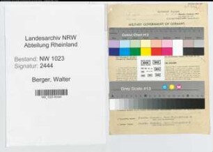 Entnazifizierung Walter Berger , geb. 23.09.1903 (Steuerinspektor)